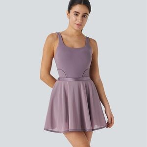 Halara backless contrast mesh mini active dress